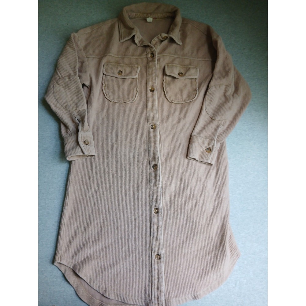 Pilcro Jacket Small Oversized Duster Shacket Long Line Flap Pocket Western Boho